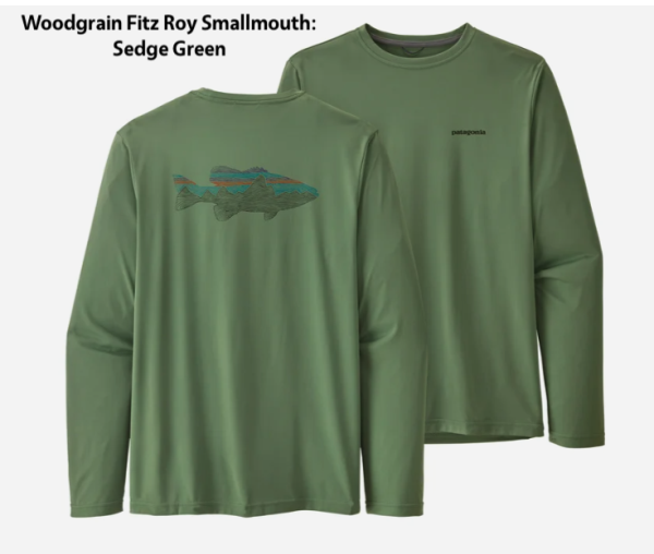 Patagonia LS Capilene Cool Daily Fish Graphic Tee Sketched Smallmouth Berlin Blue 52147 Patagonia LS Capilene Cool Daily Fish Graphic Tee Sketched Smallmouth Berlin Blue 52147 SRLA